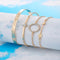 Women's 4 Piece Rhinestone Round Arrow Decorative Bracelet